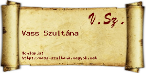 Vass Szultána névjegykártya